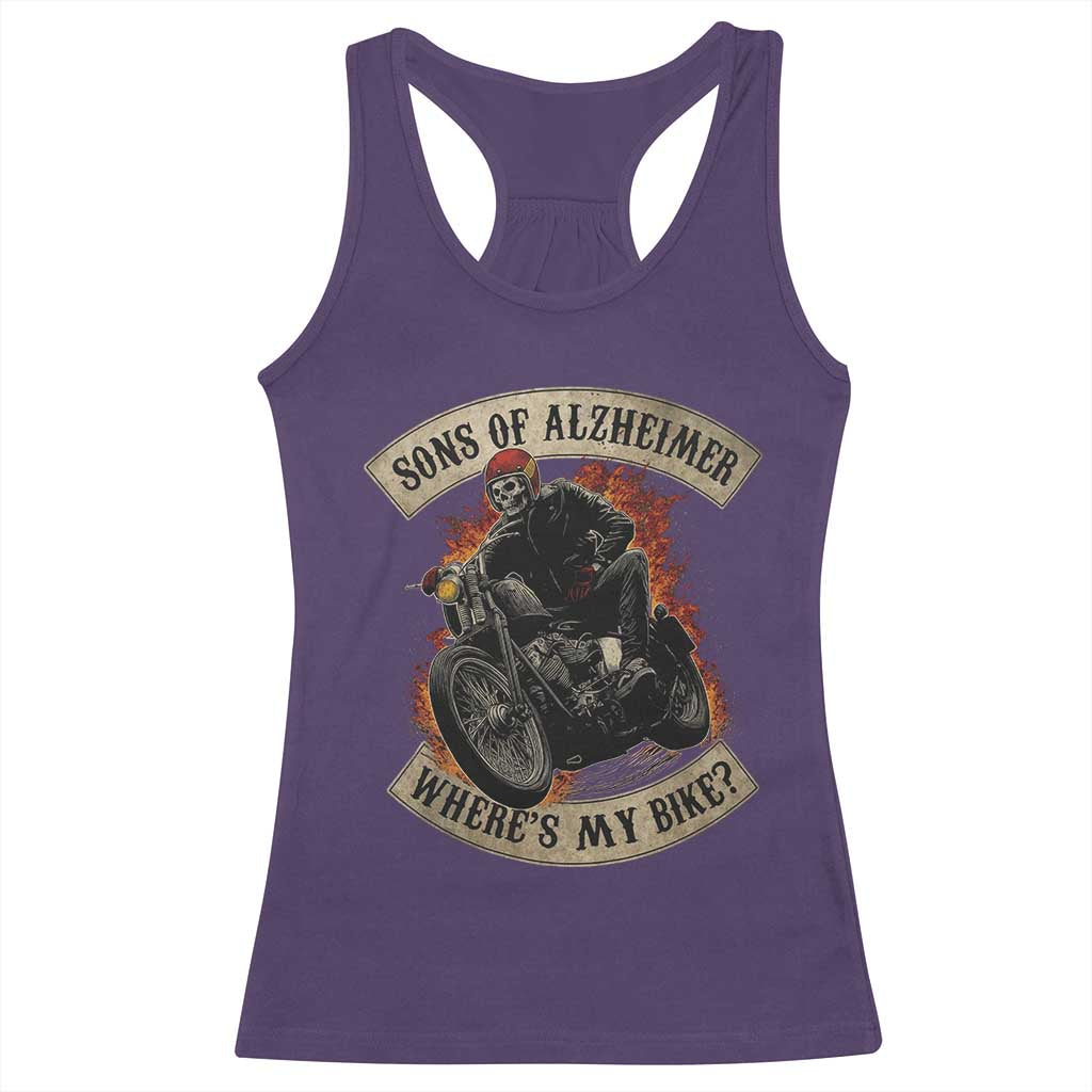 Funny Grumpy Old Biker Racerback Tank Top Sons Of Alzheimer Where Is My Bike TS11 Purple Print Your Wear