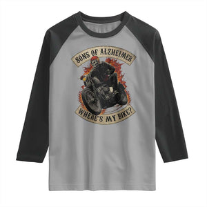 Funny Grumpy Old Biker Raglan Shirt Sons Of Alzheimer Where Is My Bike TS11 Sport Gray Black Print Your Wear