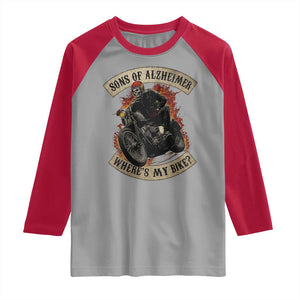 Funny Grumpy Old Biker Raglan Shirt Sons Of Alzheimer Where Is My Bike TS11 Sport Gray Red Print Your Wear