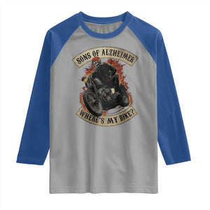 Funny Grumpy Old Biker Raglan Shirt Sons Of Alzheimer Where Is My Bike TS11 Sport Gray Royal Print Your Wear