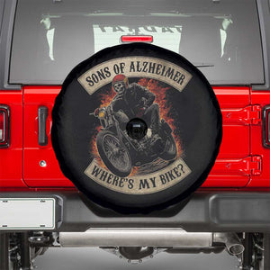 Funny Grumpy Old Biker Spare Tire Cover Sons Of Alzheimer Where Is My Bike TS11 Black Print Your Wear