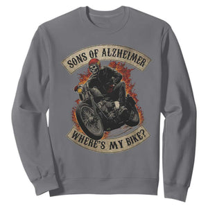 Funny Grumpy Old Biker Sweatshirt Sons Of Alzheimer Where Is My Bike TS11 Charcoal Print Your Wear