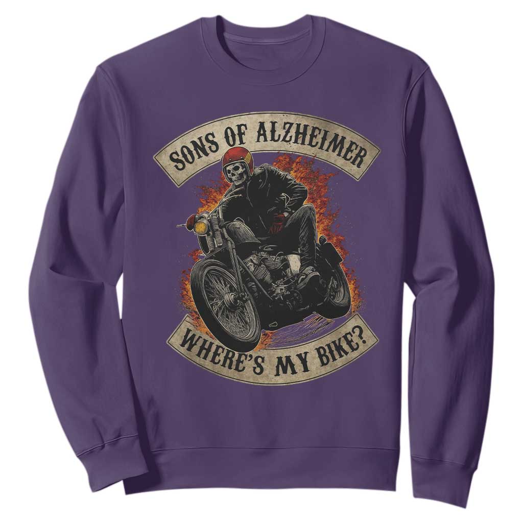 Funny Grumpy Old Biker Sweatshirt Sons Of Alzheimer Where Is My Bike TS11 Purple Print Your Wear