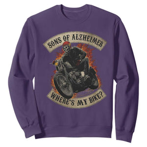 Funny Grumpy Old Biker Sweatshirt Sons Of Alzheimer Where Is My Bike TS11 Purple Print Your Wear