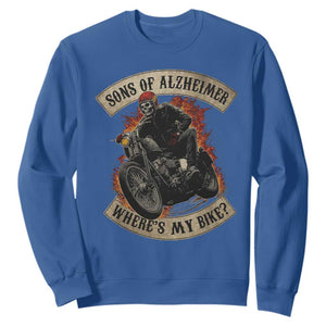 Funny Grumpy Old Biker Sweatshirt Sons Of Alzheimer Where Is My Bike TS11 Royal Blue Print Your Wear