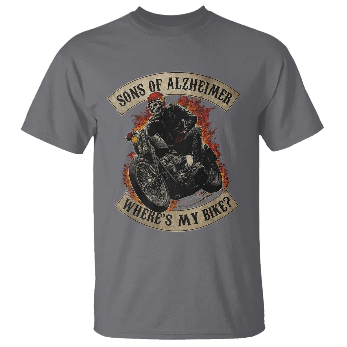 Funny Grumpy Old Biker T Shirt Sons Of Alzheimer Where Is My Bike TS11 Charcoal Print Your Wear