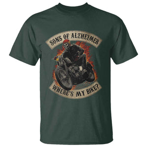 Funny Grumpy Old Biker T Shirt Sons Of Alzheimer Where Is My Bike TS11 Dark Forest Green Print Your Wear