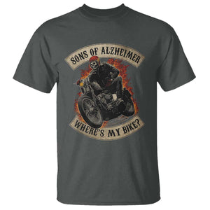 Funny Grumpy Old Biker T Shirt Sons Of Alzheimer Where Is My Bike TS11 Dark Heather Print Your Wear