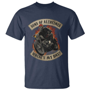 Funny Grumpy Old Biker T Shirt Sons Of Alzheimer Where Is My Bike TS11 Navy Print Your Wear