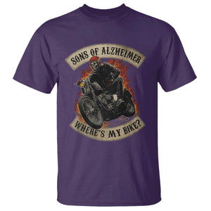 Funny Grumpy Old Biker T Shirt Sons Of Alzheimer Where Is My Bike TS11 Purple Print Your Wear