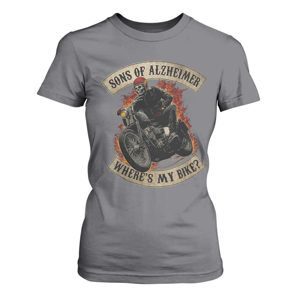 Funny Grumpy Old Biker T Shirt For Women Sons Of Alzheimer Where Is My Bike TS11 Charcoal Print Your Wear