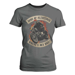 Funny Grumpy Old Biker T Shirt For Women Sons Of Alzheimer Where Is My Bike TS11 Dark Heather Print Your Wear