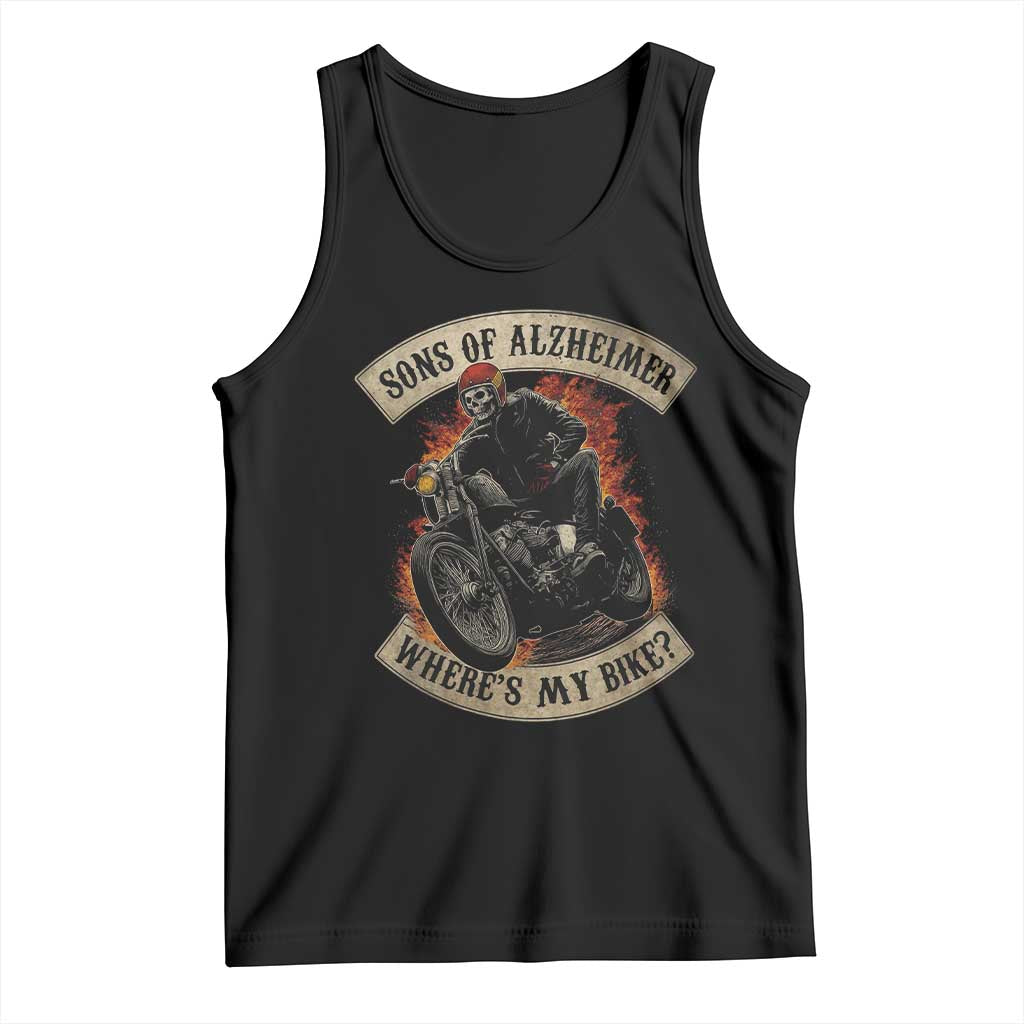 Funny Grumpy Old Biker Tank Top Sons Of Alzheimer Where Is My Bike TS11 Black Print Your Wear