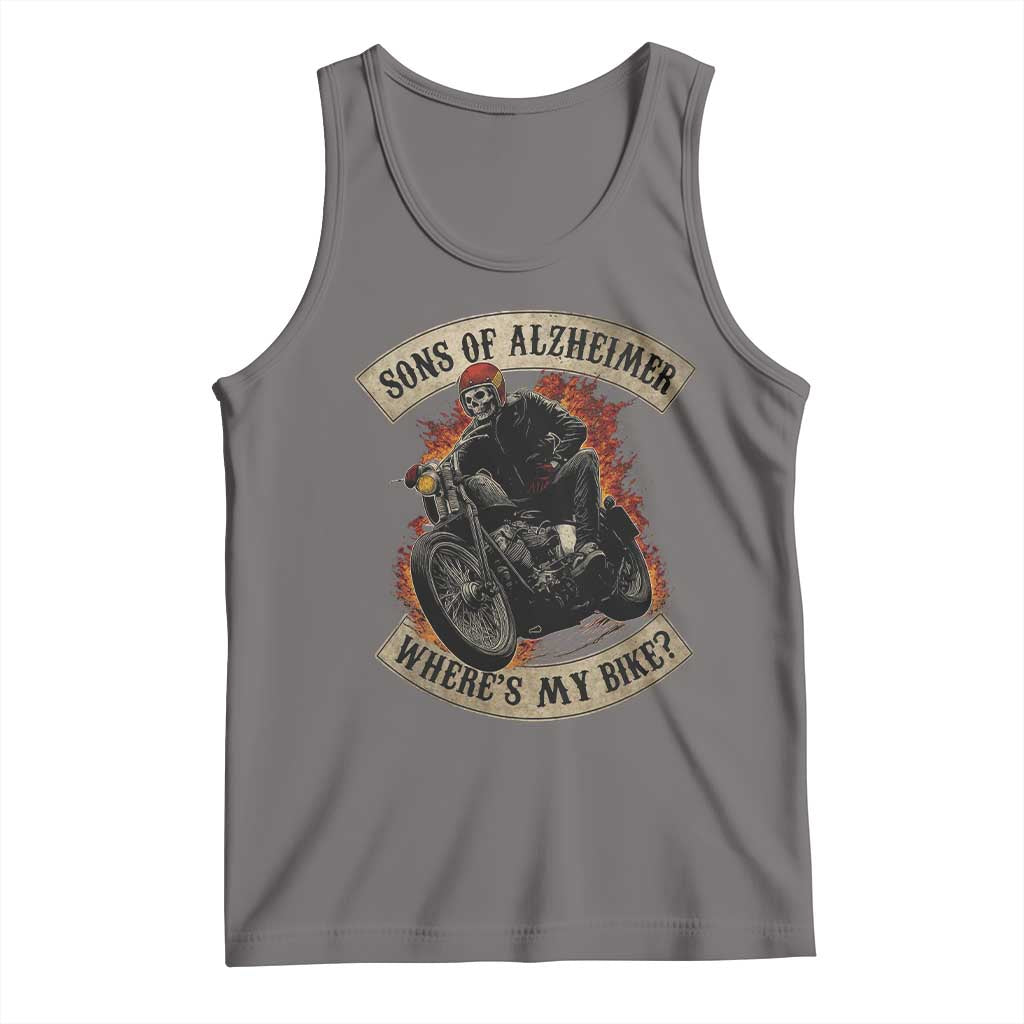 Funny Grumpy Old Biker Tank Top Sons Of Alzheimer Where Is My Bike TS11 Deep Heather Print Your Wear