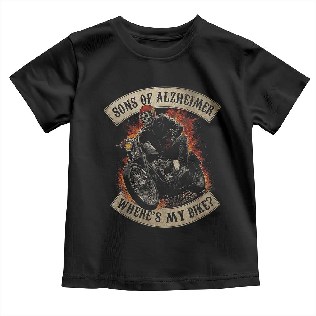 Funny Grumpy Old Biker Toddler T Shirt Sons Of Alzheimer Where Is My Bike TS11 Black Print Your Wear