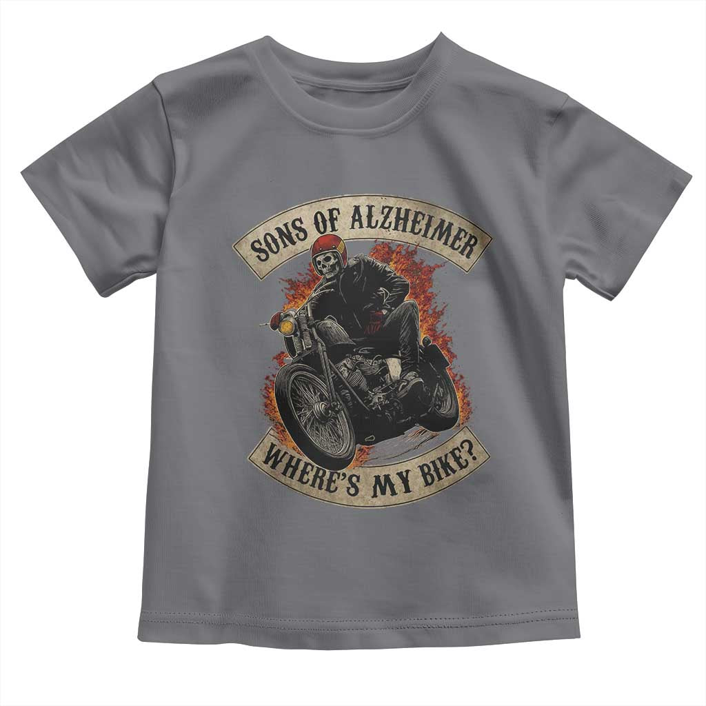 Funny Grumpy Old Biker Toddler T Shirt Sons Of Alzheimer Where Is My Bike TS11 Charcoal Print Your Wear
