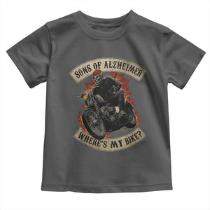 Funny Grumpy Old Biker Toddler T Shirt Sons Of Alzheimer Where Is My Bike TS11 Dark Heather Print Your Wear