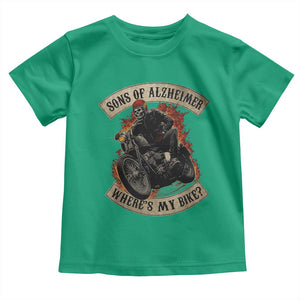 Funny Grumpy Old Biker Toddler T Shirt Sons Of Alzheimer Where Is My Bike TS11 Irish Green Print Your Wear