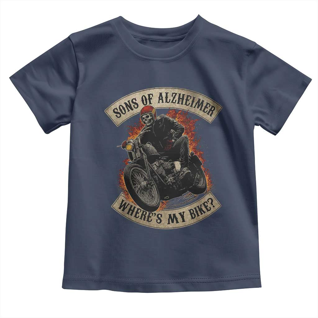 Funny Grumpy Old Biker Toddler T Shirt Sons Of Alzheimer Where Is My Bike TS11 Navy Print Your Wear