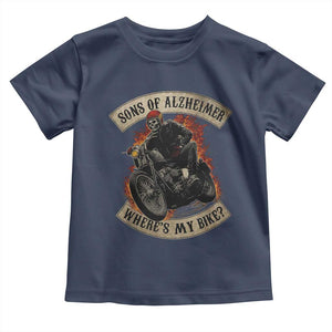 Funny Grumpy Old Biker Toddler T Shirt Sons Of Alzheimer Where Is My Bike TS11 Navy Print Your Wear