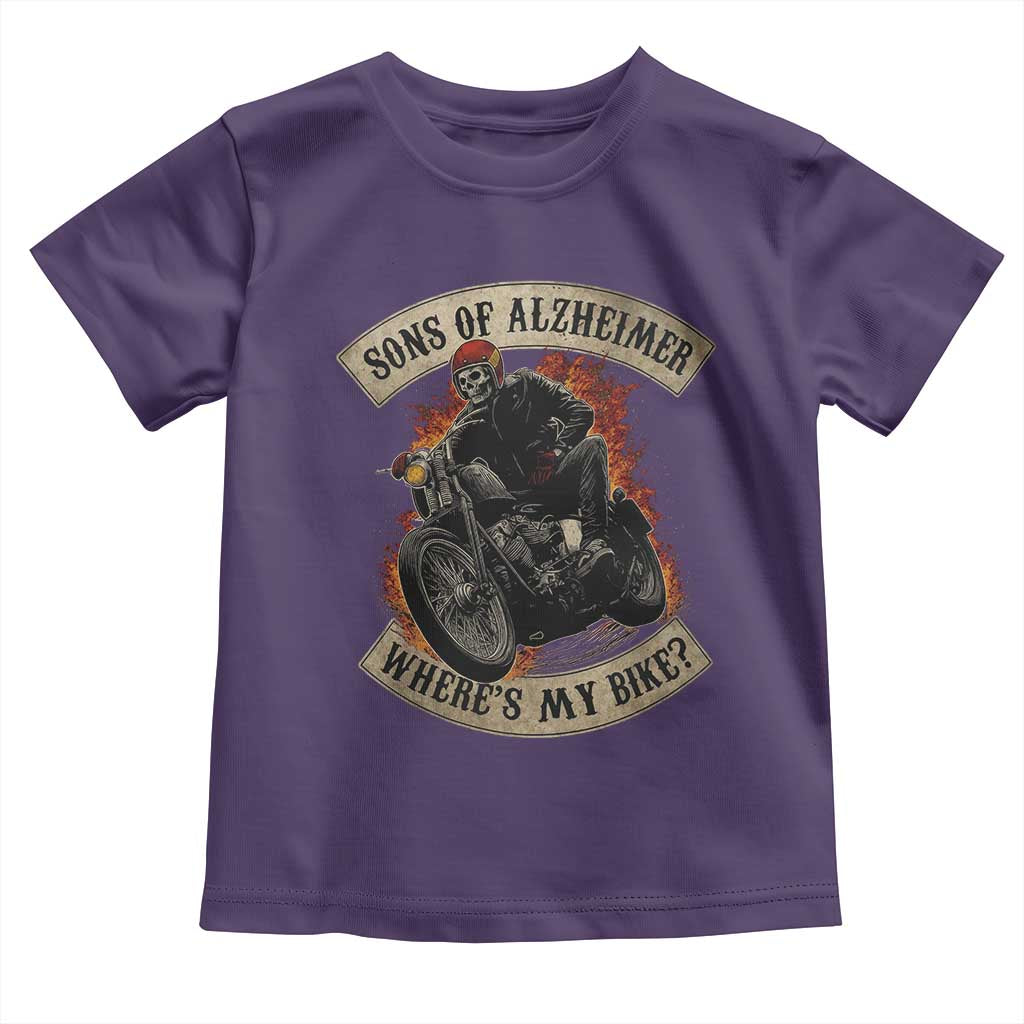 Funny Grumpy Old Biker Toddler T Shirt Sons Of Alzheimer Where Is My Bike TS11 Purple Print Your Wear