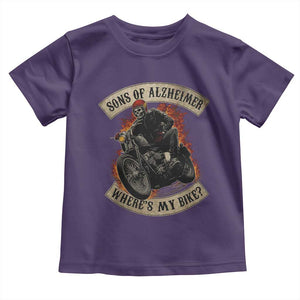 Funny Grumpy Old Biker Toddler T Shirt Sons Of Alzheimer Where Is My Bike TS11 Purple Print Your Wear