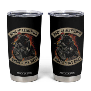 Funny Grumpy Old Biker Tumbler Cup Sons Of Alzheimer Where Is My Bike TS11 Black Print Your Wear