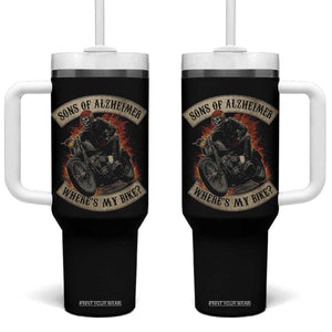 Funny Grumpy Old Biker Tumbler With Handle Sons Of Alzheimer Where Is My Bike TS11 One Size: 40 oz Black Print Your Wear