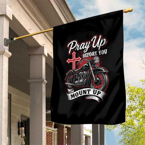 Pray Up Before You Mount Up Garden Flag Christian Biker Religious Faith TS11 Print Your Wear