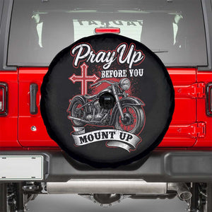 Pray Up Before You Mount Up Spare Tire Cover Christian Biker Religious Faith TS11 Black Print Your Wear