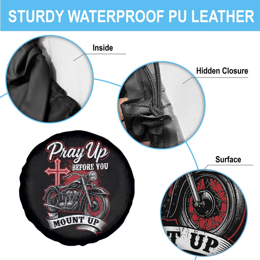 Pray Up Before You Mount Up Spare Tire Cover Christian Biker Religious Faith TS11 Print Your Wear