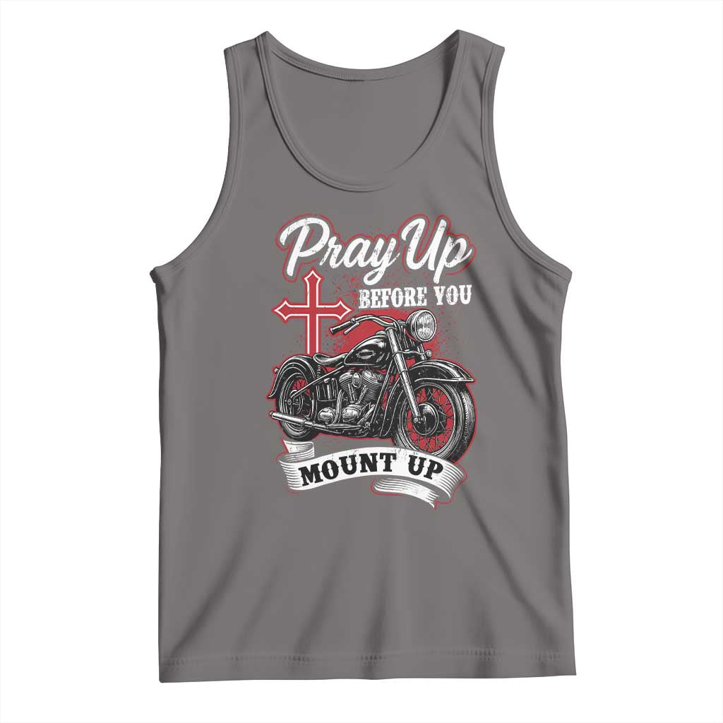 Pray Up Before You Mount Up Tank Top Christian Biker Religious Faith TS11 Deep Heather Print Your Wear