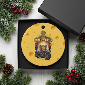 Christian Biker I Ride With Jesus Ceramic Ornament Religious Faith Motorcycle Rider Eagle TS11 1pc Yellow Cheese Print Your Wear