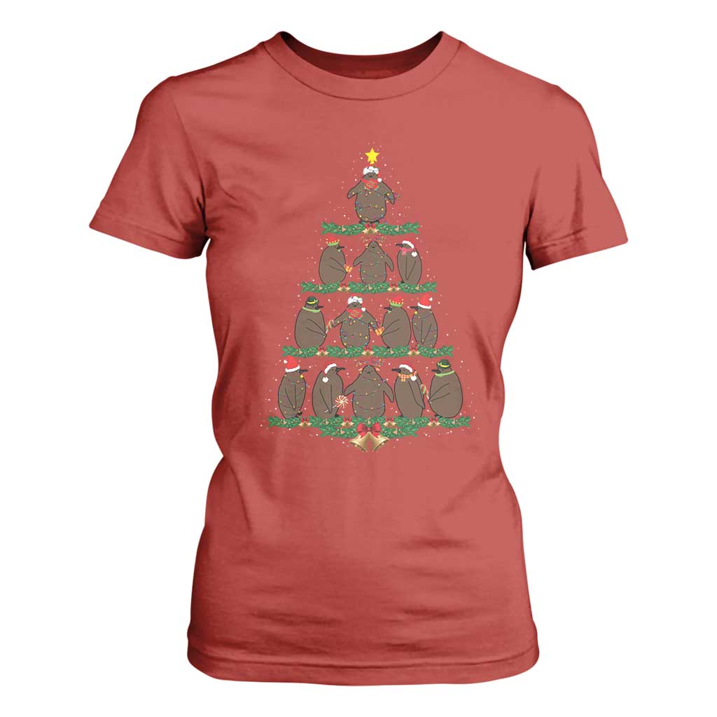 Funny Pesto Christmas Penguin Christmas Tree T Shirt For Women TS11 Red Print Your Wear