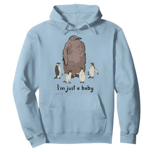 Funny Pesto The Penguin Hoodie I'm Just A Baby Meme TS11 Light Blue Print Your Wear