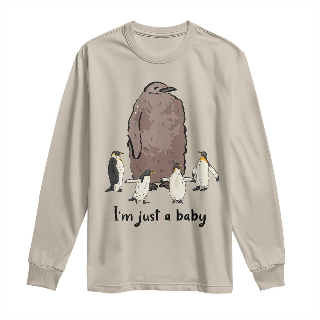 Funny Pesto The Penguin Long Sleeve Shirt I'm Just A Baby Meme TS11 Sand Print Your Wear