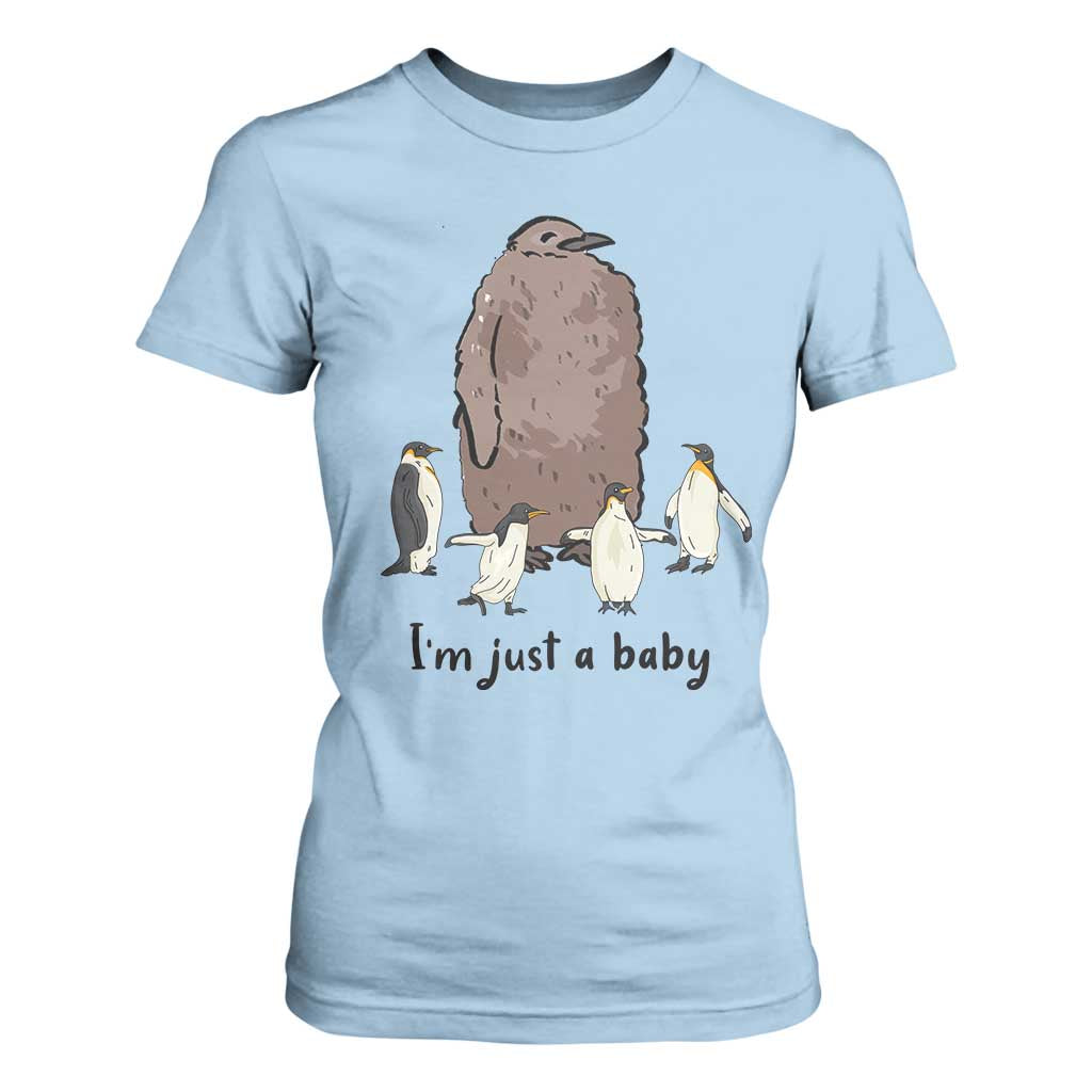 Funny Pesto The Penguin T Shirt For Women I'm Just A Baby Meme TS11 Light Blue Print Your Wear