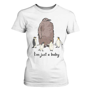 Funny Pesto The Penguin T Shirt For Women I'm Just A Baby Meme TS11 White Print Your Wear