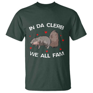 Funny Moo Deng Pesto Penguin T Shirt In Da Clerb We All Fam Hearts TS11 Dark Forest Green Print Your Wear