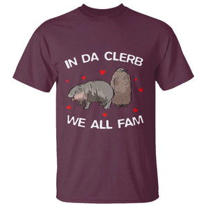 Funny Moo Deng Pesto Penguin T Shirt In Da Clerb We All Fam Hearts TS11 Maroon Print Your Wear