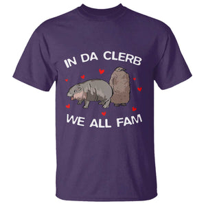 Funny Moo Deng Pesto Penguin T Shirt In Da Clerb We All Fam Hearts TS11 Purple Print Your Wear