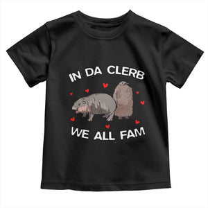 Funny Moo Deng Pesto Penguin Toddler T Shirt In Da Clerb We All Fam Hearts TS11 Black Print Your Wear