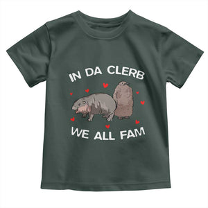 Funny Moo Deng Pesto Penguin Toddler T Shirt In Da Clerb We All Fam Hearts TS11 Dark Forest Green Print Your Wear