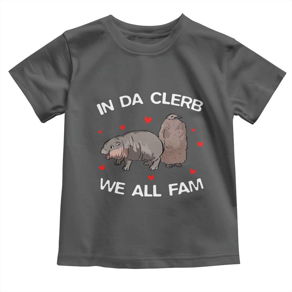 Funny Moo Deng Pesto Penguin Toddler T Shirt In Da Clerb We All Fam Hearts TS11 Dark Heather Print Your Wear