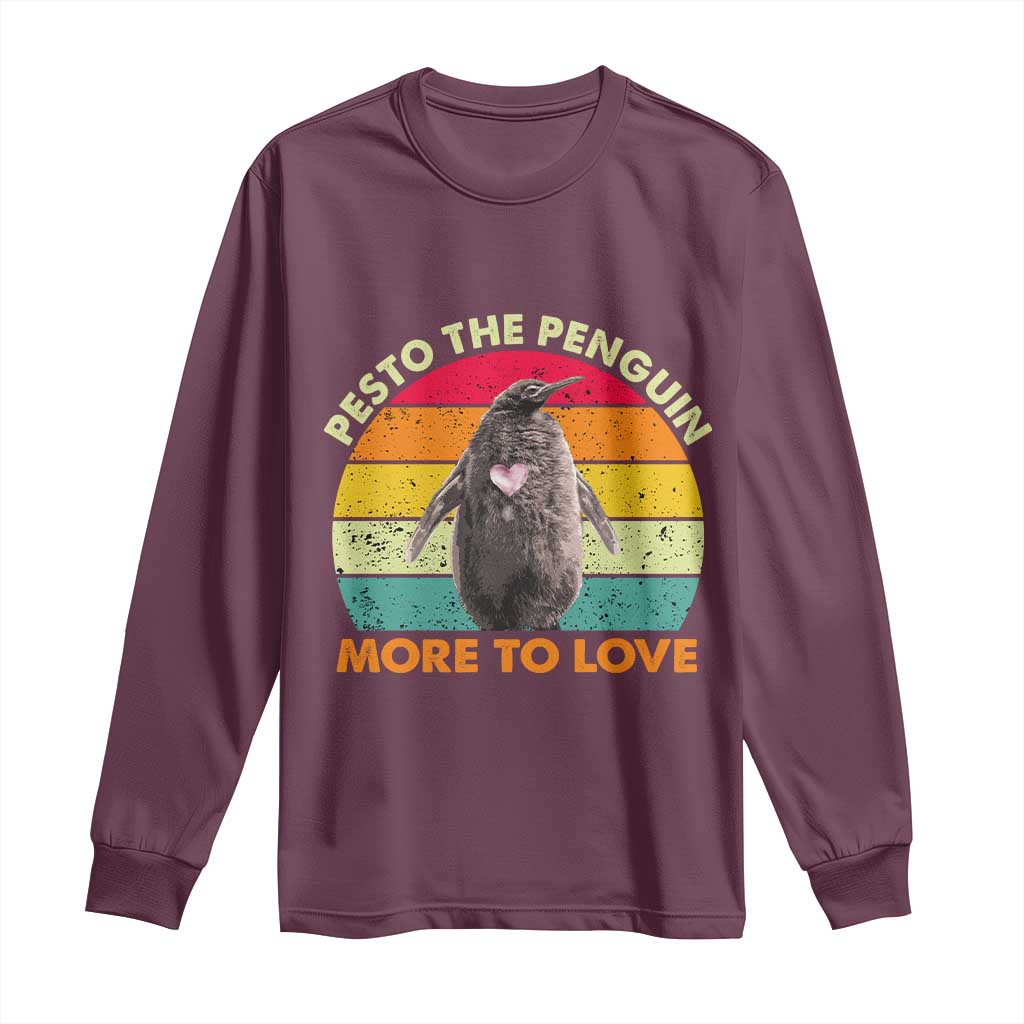 Pesto The Penguin Long Sleeve Shirt More To Love Vintage Sunset Retro TS11 Maroon Print Your Wear