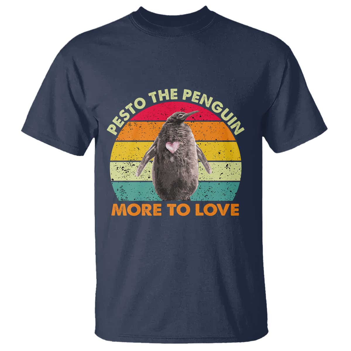 Pesto The Penguin T Shirt More To Love Vintage Sunset Retro TS11 Navy Print Your Wear