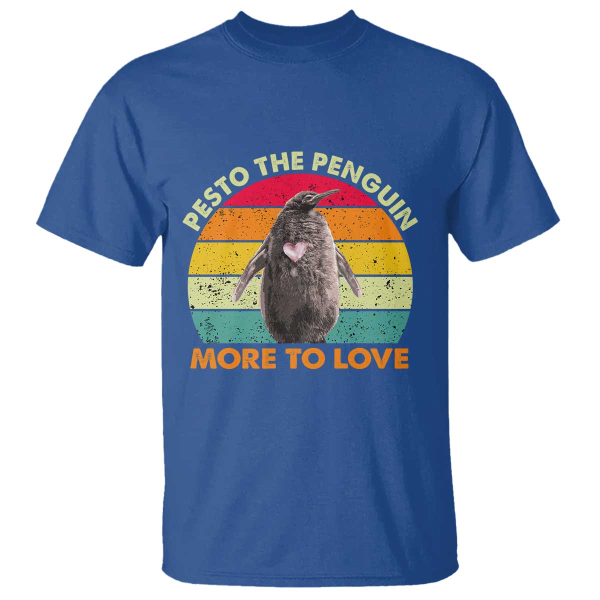 Pesto The Penguin T Shirt More To Love Vintage Sunset Retro TS11 Royal Blue Print Your Wear