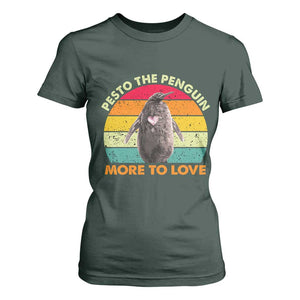 Pesto The Penguin T Shirt For Women More To Love Vintage Sunset Retro TS11 Dark Forest Green Print Your Wear
