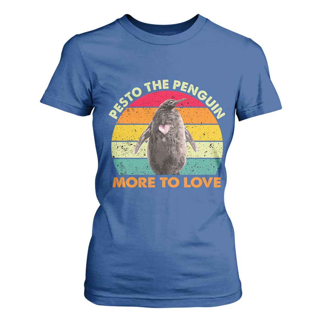 Pesto The Penguin T Shirt For Women More To Love Vintage Sunset Retro TS11 Royal Blue Print Your Wear