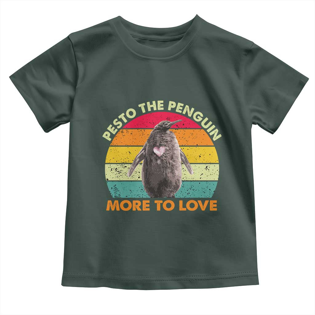 Pesto The Penguin Toddler T Shirt More To Love Vintage Sunset Retro TS11 Dark Forest Green Print Your Wear